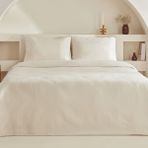 Karaca Home Charm Sion Pamuk Jakarlı Saten Ekru 200 x 220 cm Çift Kişilik Nevresim Takımı
