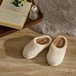 Karaca Home Cosy Beyaz-Kahverengi Peluş Kadın Ev Terliği