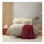 Karaca Home Cottage 200x220 cm Desenli Bordo Çift Kişilik Battaniyeli Set