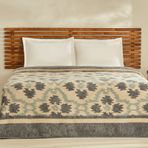Karaca Home Damask Lacivert Çift Kişilik Pamuklu Battaniye