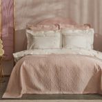 Karaca Home Diamond Somon Renk Çift Kişilik Pamuk-Polyester Düz Desenli Düet Nevresim Takımı, Lastiksiz Çarşaflı - 200 x 220 cm
