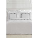 Karaca Home Diane 80 Tel %100 Pamuk Çift Kişilik Percale Nevresim Takımı Nakışlı Beyaz