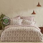 Karaca Home Doğasever Ivy Pamuktan Dönüşüm Çift Kişilik Nevresim Takımı Bordo - 200 x 220 cm