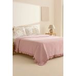 Karaca Home Dorian %100 Pamuk Fırfırlı Muslin Tek Kişilik Nevresim Takımı Pudra - 160 x 120 cm