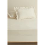 Karaca Home Ekru Basic %100 Pamuk King Kişilik Düz Çarşaf