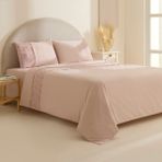 Karaca Home Elarıa Dantelli Çift Kişilik Nevresim Takımı Pudra - 200 x 220 cm