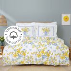 Karaca Home Enola Çift Kişilik Pike Takımı Pamuk Sarı Çiçek Desenli 3 Parça Set