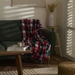 Karaca Home Flanel Throw Bordo-Bej TV Battaniyesi