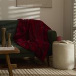 Karaca Home Flanel Throw Koyu Siyah-Kırmızı TV Battaniyesi