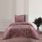Karaca Home Lamia Tek Kişilik Yatak Örtüsü Pudra Kadife Desenli 160 x 240 cm Polyester Malzeme