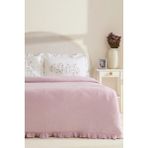 Karaca Home Luka %100 Pamuk Fırfırlı Müslin Tek Kişilik Nevresim Takımı Lila - 160 x 120 cm