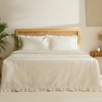 Karaca Home Maye %100 Pamuk Fırfırlı Tek Kişilik Tek Pike Beyaz