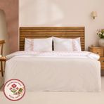 Karaca Home Merletto %100 Pamuk Kanaviçe Nakışlı Çift Kişilik Nevresim Takımı Beyaz