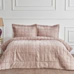 Karaca Home Missy Çift Kişilik Yatak Örtüsü Pamuk Malzeme Özellikleri Çizgili Tema Pudra Renk - 200 x 220 cm