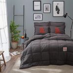 Karaca Home Motto Cotton Comfort Çift Kişilik Antrasit Uyku Seti