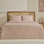 Karaca Home Myra Çift Kişilik Çiçekli Yatak Örtüsü Pudra - 230 x 240 cm