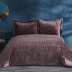 Karaca Home Nelda Çift Kişilik Kadife Yatak Örtüsü Gül Kurusu - 200 x 220 cm