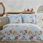 Karaca Home Nevresim Takımı %100 Pamuk Çift Kişilik Jolie Mavi - 200 x 220 cm