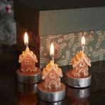 Karaca Home New Year 24 Ginger House 3'lü 18x5x6 cm Tealight Mum
