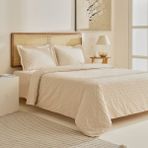 Karaca Home Perla Gofre %100 Pamuk Çift Kişilik Nevresim Takımı Bej - 200 x 220 cm