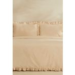 Karaca Home Pure Ruffle %100 Pamuk Açık Bej Çift Kişilik Nevresim Takımı