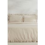 Karaca Home Pure Ruffle %100 Pamuk Ekru Çift Kişilik Nevresim Takımı
