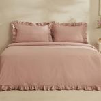 Karaca Home Pure Ruffle %100 Pamuk Pudra Çift Kişilik Nevresim Takımı
