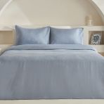 Karaca Home Sion Mavi 220 x 240 cm Pamuk Jakarlı Saten King Size Nevresim Takımı