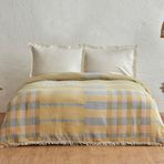 Karaca Home Striped %100 Pamuk Mavi Çift Kişilik Müslin Pike