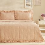 Karaca Home White Coll Perios Çİft Kişilik Fırfırlı Somon Spring Comfort Uyku Seti