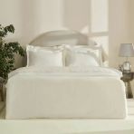 Karaca Home White Coll Rayas Nakışlı %100 Pamuk Çift Kişilik Nevresim Takımı Beyaz