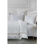 Karaca Home White Collection Valse Saten Şeritli Percale Bej Çift Kişilik Nevresim Takımı