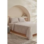 Karaca Home White Collection Vinas Açık Gri Çift Kişilik Saten Biyeli Nevresim Takımı