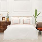 Karaca Home White Colllection Azure Hardal Çift Kişilik Percale Nevresim Takımı