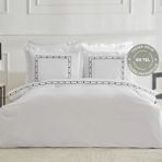 Karaca Home White Colllection Diane Beyaz Çift Kişilik Nakışlı Percale Nevresim Takımı