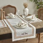 Karaca Home X Arslantepe Ekru Nakışlı Runner Set