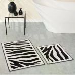 Karaca Home Zebra Siyah 2li Pamuk 60x100 cm 50x60 cm Banyo Paspası