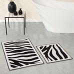 Karaca Home Zebra Siyah 2li Pamuk 60x100 cm 50x60 cm Banyo Paspası