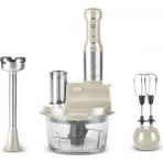Karaca Inox Gövde Premium 2000W Turbo 1,5 Lt Cam Hazneli, 4 Kanatlı Çelik Bıçak Mutfak Robotu & Blender - Krem