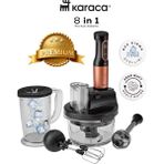 Karaca Inox Paslanmaz Gövde 1,5 Litre Cam Hazneli 2500W Yüksek Güçlü Çok Fonksiyonlu Blendır & Mutfak Robotu - Bakır