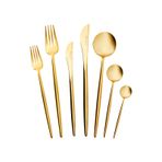 Karaca Jüpiter Matte Gold 84 Parça 12 Kişilik Premium Kutulu Çatal Kaşık Bıçak Takımı