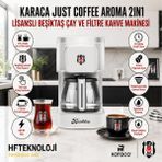 Karaca Just Coffee Aroma 2 In 1 Filtre Kahve ve Çay Demleme Makinesi Beşiktaş Lisanslı - Beyaz
