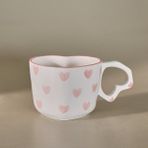 Karaca Kalp Detaylı Rosely Kupa 280 ml - Pembe
