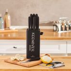 Karaca Keenover 3in1 Soyma/doğrama/satır/soyacaklı Standlı 10 Parça Bıçak Seti - Siyah