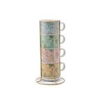 KARACA LAVİNYA 4'LÜ STANDLI MUG/ÇAY FİNCANI