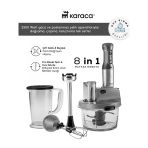Karaca Mastermaid Prosteel 2500W 6'Sı 1 Arada Cam Hazneli Mutfak Robotu + Mutfak Tartısı Hediyeli