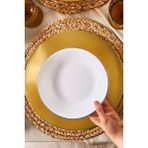 Karaca Milano Opal Cam Blue Rim 22 cm Pasta Tabağı