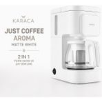Karaca Modern Beyaz 2 In 1 Içecek Hazırlama Makinesi, Filtre Kahve ve Çay Için Uygun, 750 ml Hacimli, Pratik ve Kompakt Mutfak Çözümü, Enerji Verimli Kullanım Odaklı
