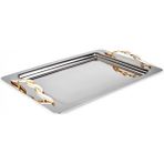 Karaca Nevra Gold 42 cm Gümüş Çelik Tepsi