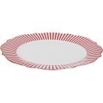Karaca New Romantic İnce Çizgili 21 cm Kırmızı Pasta Tabağı